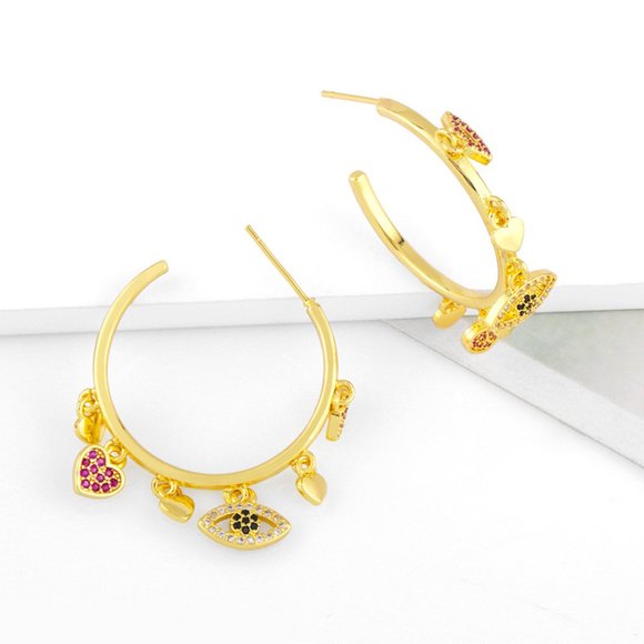 Simple new C-shaped exaggerated earrings - Picture 3 of 6